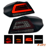 Smoked Tail lights with LED Red 3D Stripe Bar & Sequential Indicators for Subaru WRX & STI 2014-2021